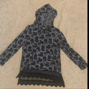black hooded blouse hoodie